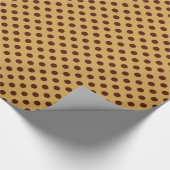 大きなレトロドット – キャラメルにチョコレートブラウン ラッピングペーパー (角)