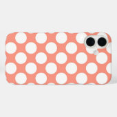 大きなレトロドット – コーラルピンクと白 Case-Mate iPhoneケース (裏面 (横))