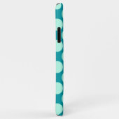 大きなレトロドット – ターコイズとアクア Case-Mate iPhoneケース (裏面/右)