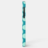 大きなレトロドット – ターコイズとアクア Case-Mate iPhoneケース (裏面/左)