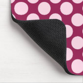 大きなレトロドット – ブルゴーニュとシェルピンク マウスパッド (コーナー)