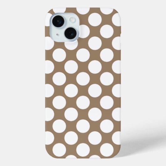 大きなレトロドット 白とベージュ Case-Mate iPhoneケース (裏面)