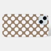 大きなレトロドット 白とベージュ Case-Mate iPhoneケース (裏面 (横))