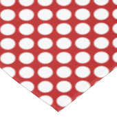 大きなレトロドット – 白と赤 テーブルクロス (アングル)