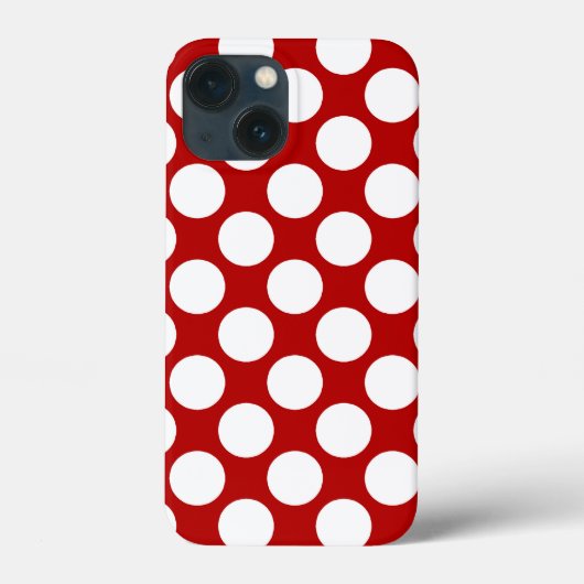 大きなレトロドット – 白と赤 Case-Mate iPhoneケース (裏面)
