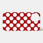 大きなレトロドット – 白と赤 Case-Mate iPhoneケース (裏面 (横))