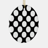 大きなレトロドット – 白と黒 セラミックオーナメント (右)