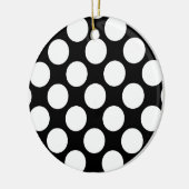 大きなレトロドット – 白と黒 セラミックオーナメント (左)