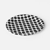 大きなレトロドット – 白黒 ペーパープレート (アングル)