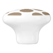 大きなレトロドット – taupe tanと白 セラミックノブ (側面)