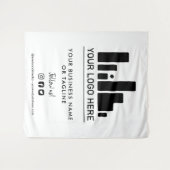 大きなロゴとソーシャルメディアの背景 タペストリー (正面(横))