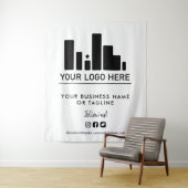 大きなロゴとソーシャルメディアの背景 タペストリー (インサイチュ)