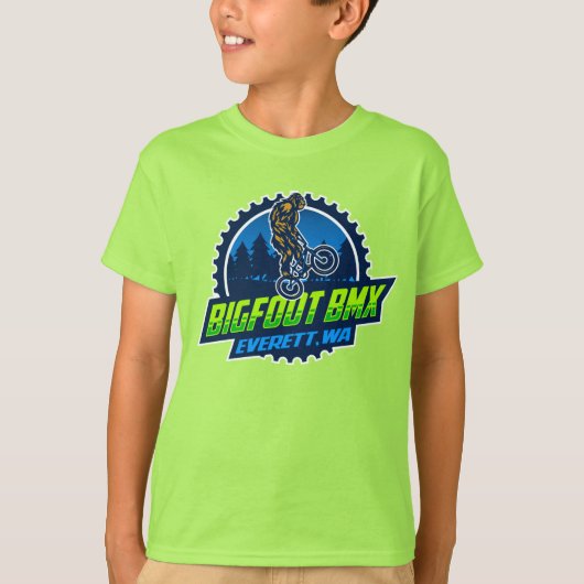 大きなロゴの付いたBigfoot BMXトップ(白いアウトライン) Tシャツ (正面)