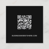 大きなロゴウェブサイトソーシャルアイコカスタムン黒 スクエア名刺 (裏面)