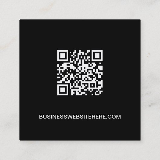 大きなロゴウェブサイトソーシャルアイコカスタムン黒 スクエア名刺 (裏面)