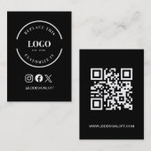 大きなロゴウェブサイトソーシャルアイコカスタムン黒 名刺 (正面/裏面)