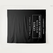 大きなロゴ会社名スローガン黒の背景 タペストリー (正面(横))