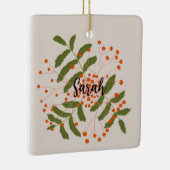 大きなローワン赤い果実 セラミックオーナメント (右)