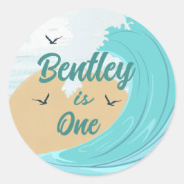 大きなワンウェーブカップケーキの好意ステッカー ラウンドシール