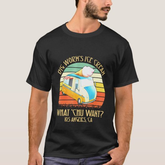大きなワームのアイスクリーム何チュウが欲しい Tシャツ (正面)