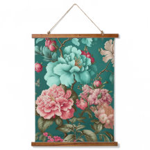 大きなヴィンテージフローラ青