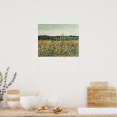 大きなヴィンテージ植物性フローラの葉の緑 ポスター (キッチン)