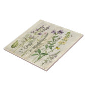 大きなヴィンテージ水彩画の自然な野生の花 タイル (側面)