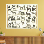 大きなヴィンテージ犬が子牛と愛犬家ハウンド キャンバスプリント (インサイチュ (リビング))