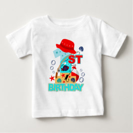 大きな一匹のO魚の仲間 |最初の誕生日 ベビーTシャツ