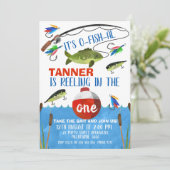 大きな一匹を釣り上げて　ファーストバースデー招待状 招待状 (スタンド正面)