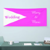 大きな三角形の白+あなたのアイディア 横断幕 (トレードショー)