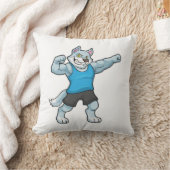 大きな上腕を持つボディビルダーとしてのウルフ クッション (ブランケット)