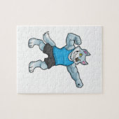 大きな上腕を持つボディビルダーとしてのウルフ ジグソーパズル (横)