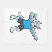 大きな上腕を持つボディビルダーとしてのウルフ フリースブランケット (正面(横))