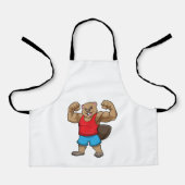 大きな上腕を持つボディビルダーとしてのビーバー エプロン (正面)