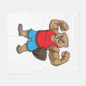 大きな上腕を持つボディビルダーとしてのビーバー フリースブランケット (正面(横))