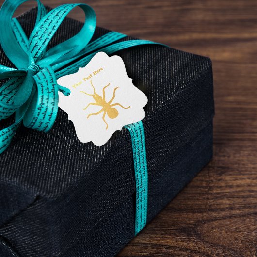 大きな不気味なクロアリの金ゴールドのシルエット フェイバータグ