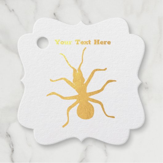 大きな不気味なクロアリの金ゴールドのシルエット フェイバータグ (正面)