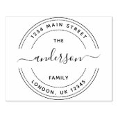 大きな丸いファミリ名を作成する ラバースタンプ (インプリント)