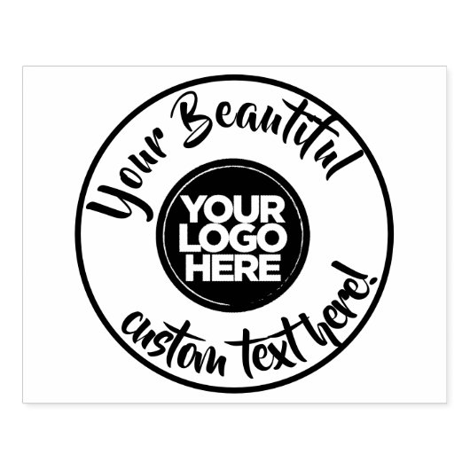 大きな丸いロゴの円の文字スクリプトの編集 ラバースタンプ (インプリント)
