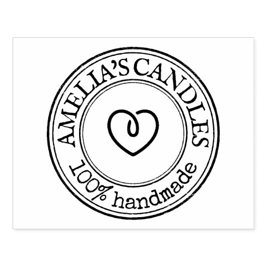 大きな丸い手作りロゴ縁どカスタム ラバースタンプ (インプリント)