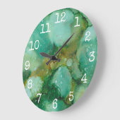 大きな丸い時計「ゴールデングリーン」のインクの塊 ラージ壁時計 (傾斜)