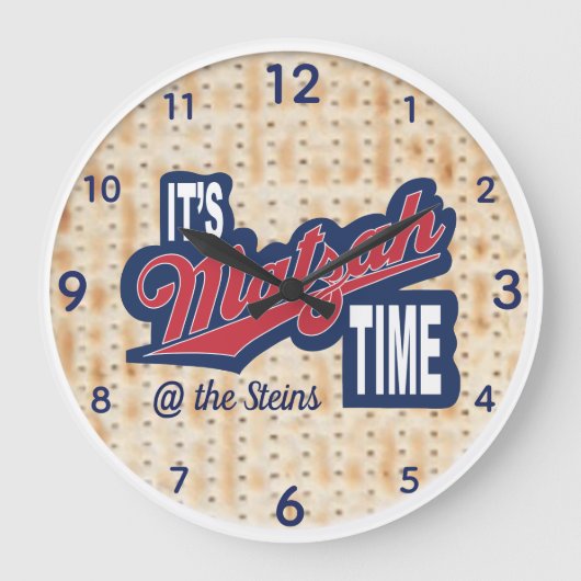 大きな丸い時計「マザータイムだ」 ラージ壁時計 (正面)