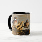 大きな丸太にアヒルの木 マグカップ (正面左)