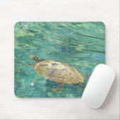 大きな亀の泳ぎ マウスパッド (マウス)