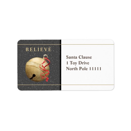 大きな住所 シール、JINGLE BELLクリスマス ラベル (正面)