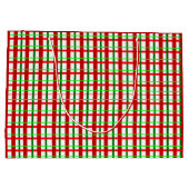 大きな光沢のある格子模様のクリスマス抱き枕 ラージペーパーバッグ (裏面)