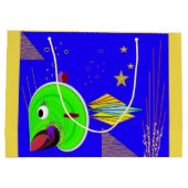 大きな光沢のある「マキンバブルズ」抱き枕 ラージペーパーバッグ (裏面)