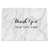 大きな光沢シックなホワイトストーン大理石カスタムプリント ラージペーパーバッグ (正面)