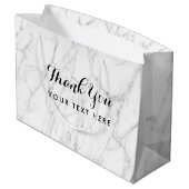 大きな光沢シックなホワイトストーン大理石カスタムプリント ラージペーパーバッグ (裏面アングル)